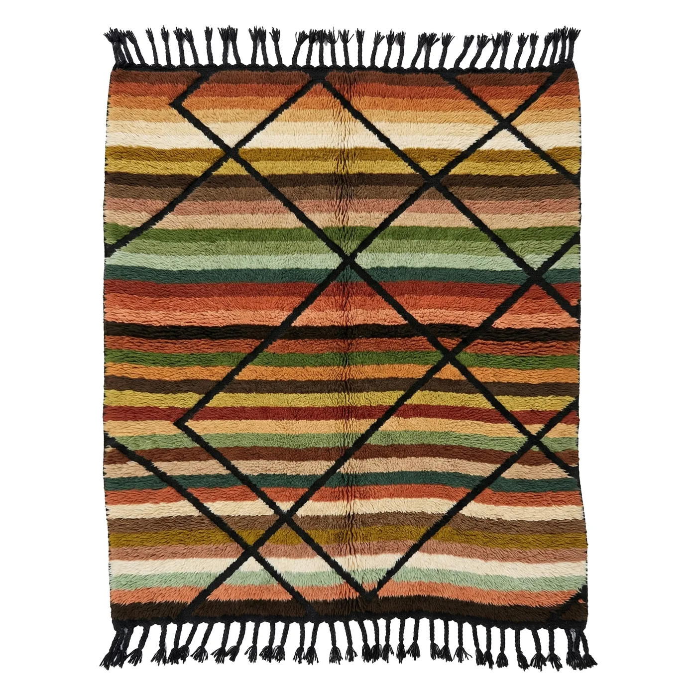 Atlas Earth Lines striped Beni Mrirt rug