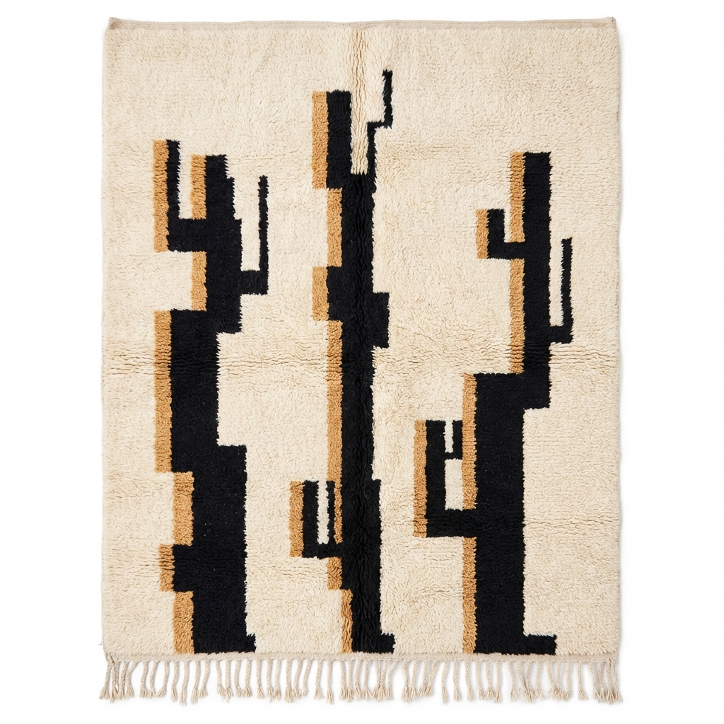 Ivory Glyphs Beni Mrirt Rug